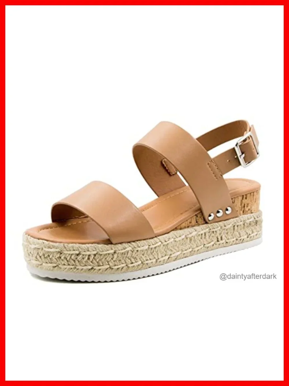 Espadrille Wedge Sandals Ankle Strap Buckle Open Toe Studded Platform